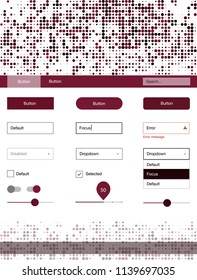 Dark Pink, Red vector wireframe kit with dots. Colorful Style guide with circles on abstract background. This template you can use for websites.