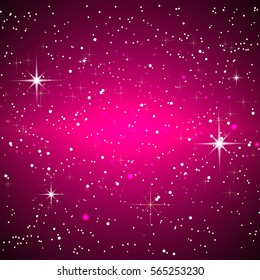 Dark pink shining stars background