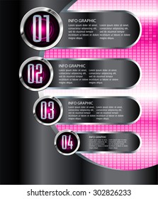 dark pink silver black Web Design Website Elements Template for graphic internet. text box. label. infographics. metal. card. pixel. Metals, alloys, steel, aluminum. button