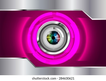 dark pink silver color Light Abstract Technology background for computer graphic website internet and business. circuit. vector illustration. infographics. silver. eye eyeball.
