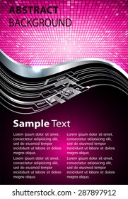 dark pink silver Light Abstract Technology background for computer graphic website internet. text box. Brochure. card. wave. label. banner. curve. pixel.
