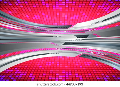 Dark pink silver Light Abstract Technology background for computer graphic website internet and business. circuit. vector illustration. infographics. motion move blur.neon. pixel.
