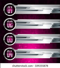 dark pink silver Web Design Website Elements Template for graphic internet. text box. label. infographics. metal. card. pixel. Metals, alloys, steel, aluminum. button
