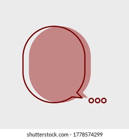 Burbuja del discurso rosa oscuro Sobre un fondo blanco, usada para diseños minimalistas