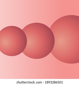 Dark pink spheres design. Dynamic wallpaper. Abstract background with 3d geometric shapes. Modern cover design. Ads, banner, or brochure template. Vector illustration