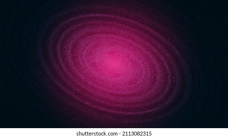 Dark Pink Spiral Black hole on Galaxy background with Milky Way spiral,Universe and starry concept desig,vector