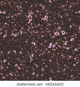Dark pink tones grungy recycled speckled elements natural terrazzo camouflage textured surface seamless repeat vector pattern