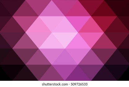 Dark pink triangle mosaic template. Triangular geometric sample with gradient.  The completely new template can be used for your brand book.