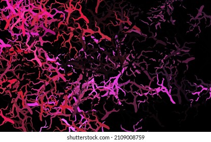 Dark Pink vector abstract background with leaves, branches. Illustration with doodles on abstract template. New template for your brand book.