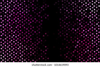 Dark Pink vector abstract colorful background, which consist of triangles. Pattern with colored triangles on white background.