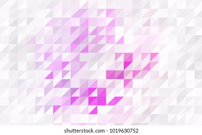 Dark Pink vector abstract colorful background, which consist of triangles. Pattern with colored triangles on white background.