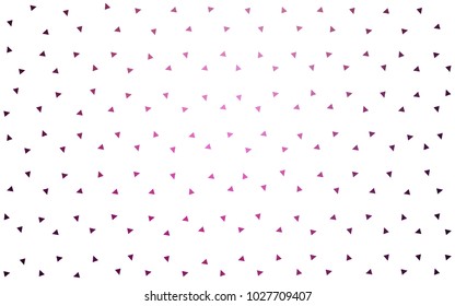 Dark Pink vector abstract colorful background, which consist of triangles. Pattern with colored triangles on white background.