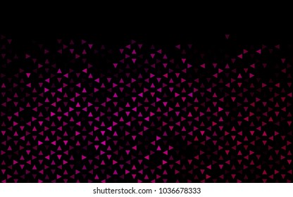 Dark Pink vector abstract colorful background, which consist of triangles. Pattern with colored triangles on white background.