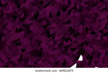 Dark Pink vector abstract colorful background, which consist of triangles. Pattern with colored triangles on white background.