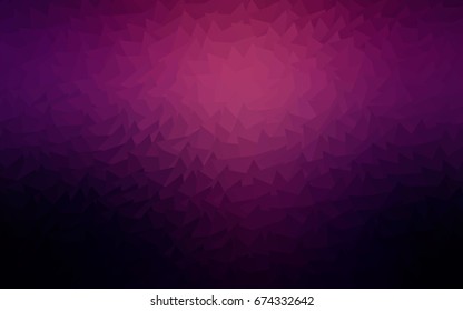 Dark Pink vector abstract colorful background, which consist of triangles. Pattern with colored triangles on white background.