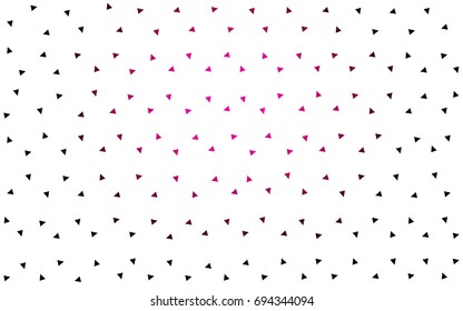 Dark Pink vector abstract colorful background, which consist of triangles. Pattern with colored triangles on white background.