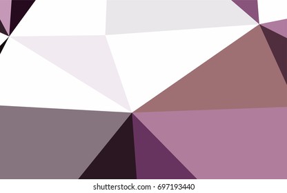 Dark Pink vector abstract colorful background, which consist of triangles. Pattern with colored triangles on white background.