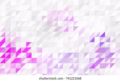 Dark Pink vector abstract colorful background, which consist of triangles. Pattern with colored triangles on white background.