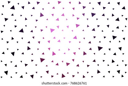 Dark Pink vector abstract colorful background, which consist of triangles. Pattern with colored triangles on white background.