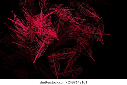Dark Pink vector abstract design with leaves. leaves on elegant natural pattern with gradient. Doodle design for your web site.