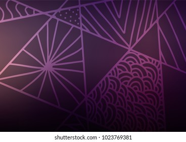 Dark Pink vector abstract doodle pattern. A completely new color illustration in doodle style. Brand-new style for your business design.