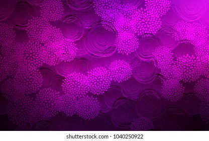 Dark Pink vector abstract doodle background. Creative illustration in blurred style with flowers. The pattern can be used for coloring books and pages for kids.