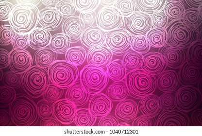 Dark Pink vector abstract doodle wallpaper. Roses on elegant natural pattern with gradient. The template can be used as a background for cell phones.