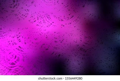 Dark Pink vector abstract doodle template. Roses on elegant natural pattern with gradient. The textured pattern can be used for website.
