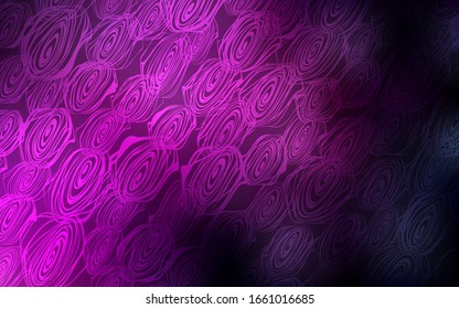 Plantilla de doodle abstracto vector oscuro rosado. Roses sobre un elegante patrón natural con gradiente. El patrón texturizado se puede utilizar para el sitio web.