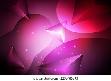 Vector rosa oscuro Ilustración abstracta con discos coloridos y triángulos. Diseño decorativo borroso en estilo abstracto con burbujas. Diseño moderno para una tarjeta de visita.