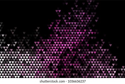 Dark Pink vector abstract lovely pattern with Hearts on white background. Happy Valentine's Day Greeting Card with small hearts. Stock template for your romantic ad, leaflet, banner.
