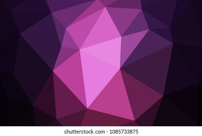 Dark Pink vector abstract mosaic backdrop. Shining colorful illustration with triangles. Pattern for a brand book's backdrop.