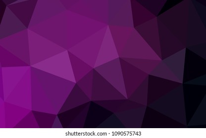 Dark Pink vector abstract mosaic backdrop. Triangular geometric sample with gradient.  Pattern for a brand book's backdrop.