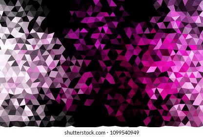Dark Pink vector abstract mosaic pattern. Creative illustration in halftone style with gradient. Triangular pattern for your business design.