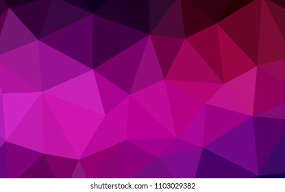Dark Pink vector abstract mosaic backdrop. Elegant bright polygonal illustration with gradient. Best triangular design for your business.