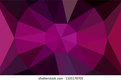 Dark Pink vector abstract mosaic pattern with a diamond. Illustration in Origami style with gradient.  A completely new design for your leaflet.