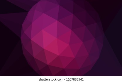 Dark Pink vector abstract mosaic backdrop with a diamond. A sample with polygonal shapes. A new texture for your web site.