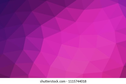 Dark Pink vector abstract mosaic abstract mosaic. Triangular geometric sample with gradient.  Brand new style for your business design.