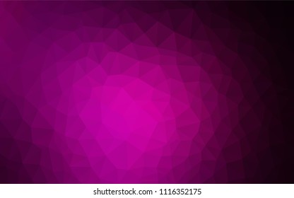 Dark Pink vector abstract mosaic pattern. A sample with polygonal shapes. Best triangular design for your business.