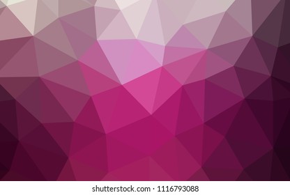 Dark Pink vector abstract mosaic backdrop. Colorful illustration in abstract style with triangles. Triangular pattern for your design.