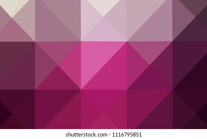 Dark Pink vector abstract mosaic pattern. Colorful illustration in abstract style with gradient. The best triangular design for your business.