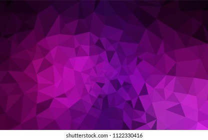 Dark Pink vector abstract mosaic backdrop. Shining polygonal illustration, which consist of triangles. Textured pattern for your backgrounds.