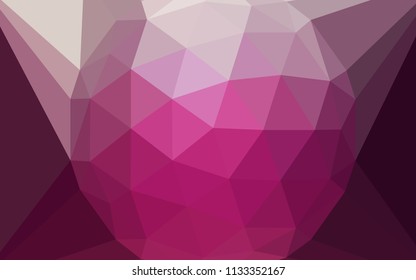 Dark Pink vector abstract mosaic pattern with a diamond. A sample with polygonal shapes. Brand new style for your business design.