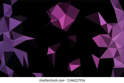 Dark Pink vector abstract mosaic pattern. Geometric illustration in Origami style with gradient.  The best triangular design for your business.