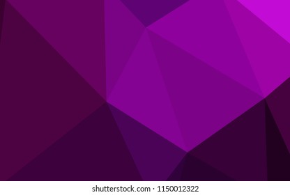 Dark Pink vector abstract mosaic background. Triangular geometric sample with gradient.  Brand new style for your business design.