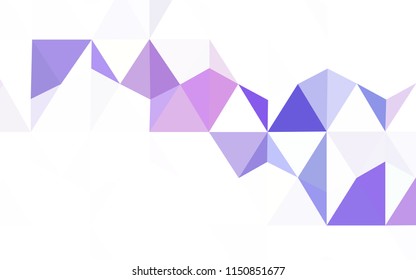 Dark Pink vector abstract mosaic pattern. A sample with polygonal shapes. Triangular pattern for your design.
