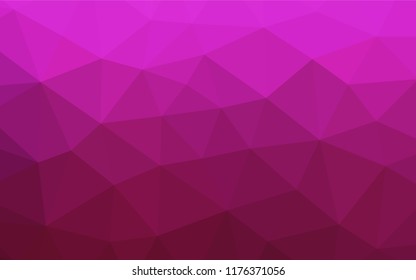 Dark Pink vector abstract mosaic background. Creative illustration in halftone style with gradient. Triangular pattern for your business design.