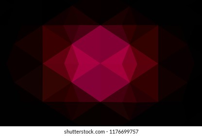 Dark Pink vector abstract mosaic backdrop. Shining polygonal illustration, which consist of triangles. A new texture for your web site.