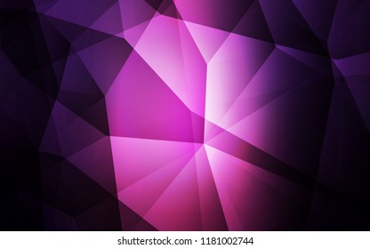 Dark Pink vector abstract mosaic background. Colorful abstract illustration with triangles. Triangular pattern for your design.