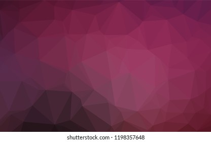 Dark Pink vector abstract mosaic background. Colorful illustration in abstract style with gradient. Triangular pattern for your business design.